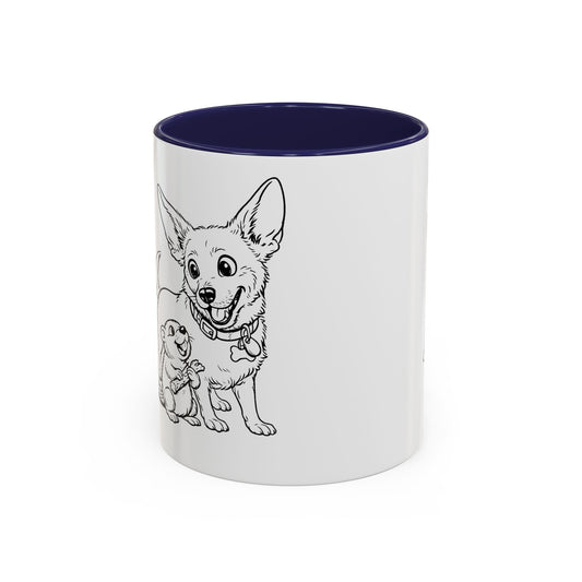 Dog, Capibara, Beaver Hug Accent Coffee Mug – Cute Pet Lover Gift (11/15 oz)