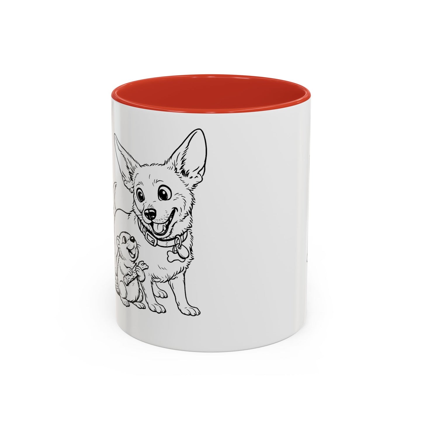 Dog, Capibara, Beaver Hug Accent Coffee Mug – Cute Pet Lover Gift (11/15 oz)