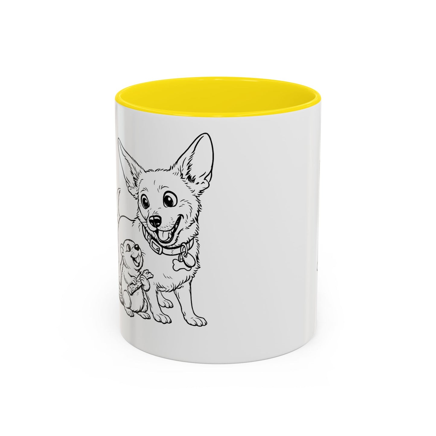 Dog, Capibara, Beaver Hug Accent Coffee Mug – Cute Pet Lover Gift (11/15 oz)