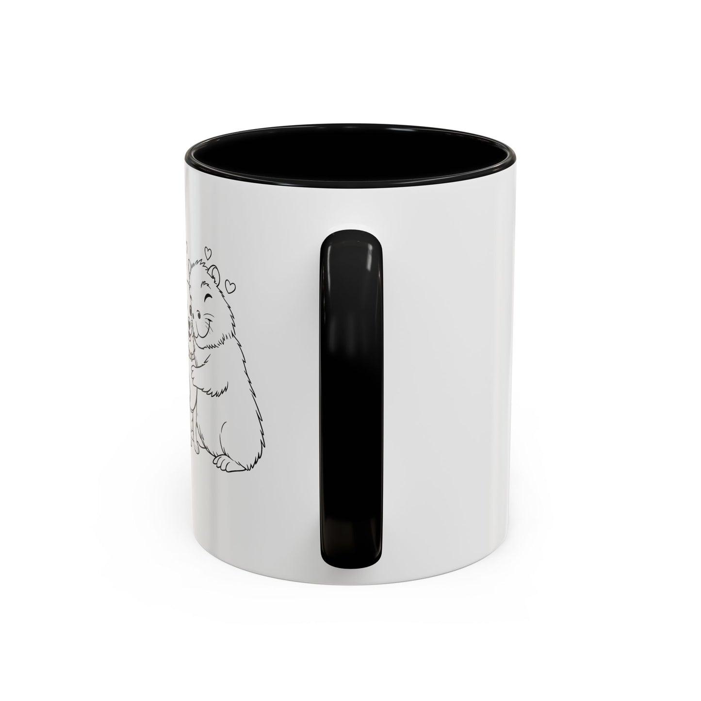 Dog, Capibara, Beaver Hug Accent Coffee Mug – Cute Pet Lover Gift (11/15 oz)
