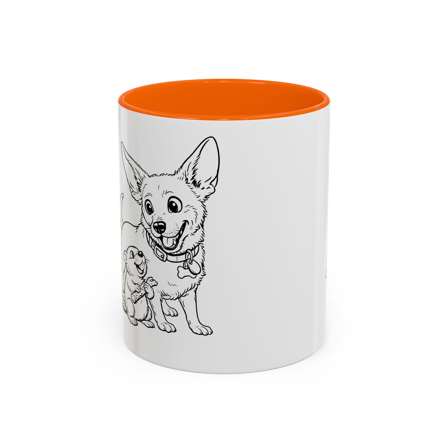 Dog, Capibara, Beaver Hug Accent Coffee Mug – Cute Pet Lover Gift (11/15 oz)