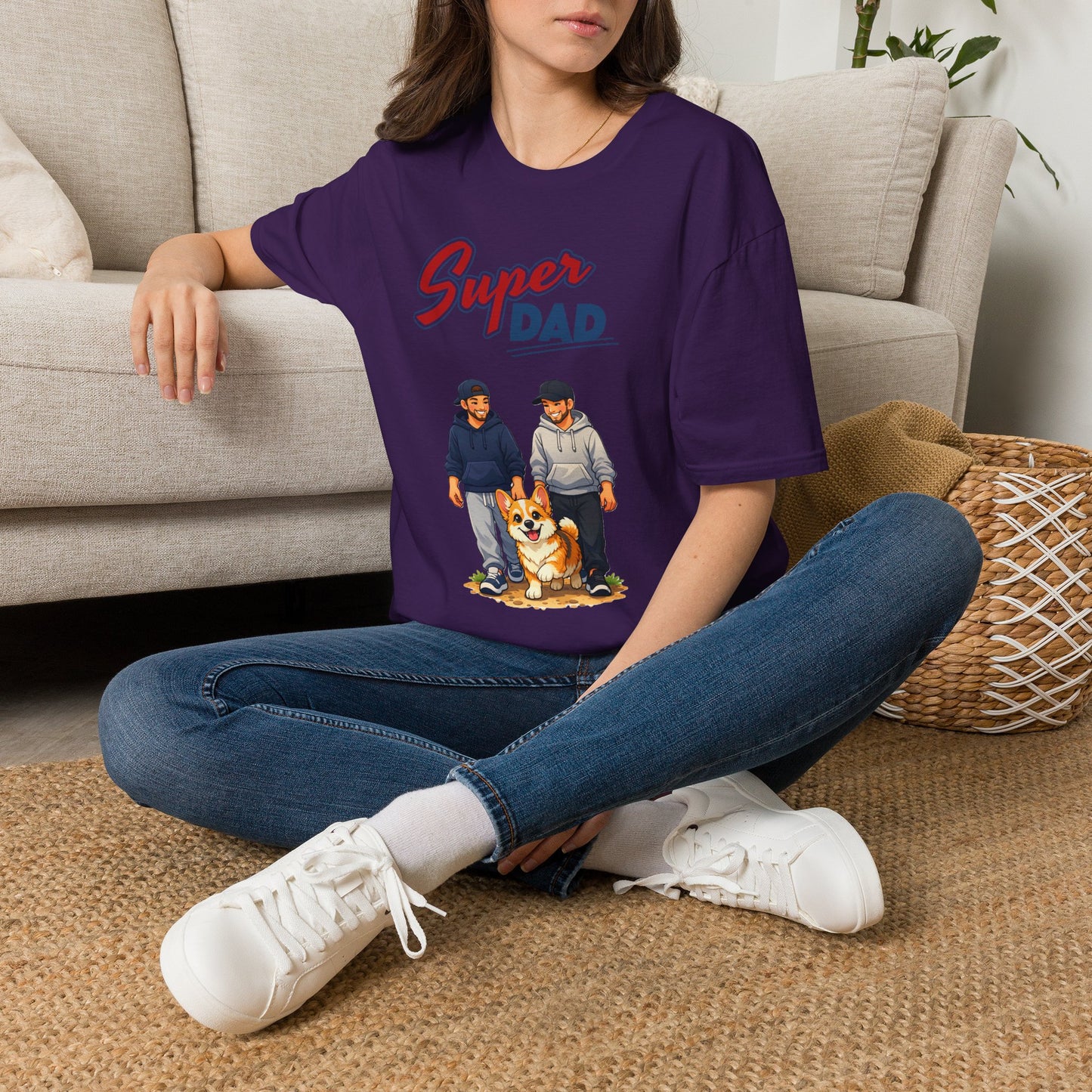 Super Dad Dog T-Shirt — Father & Son Dog Lover Tee Gay