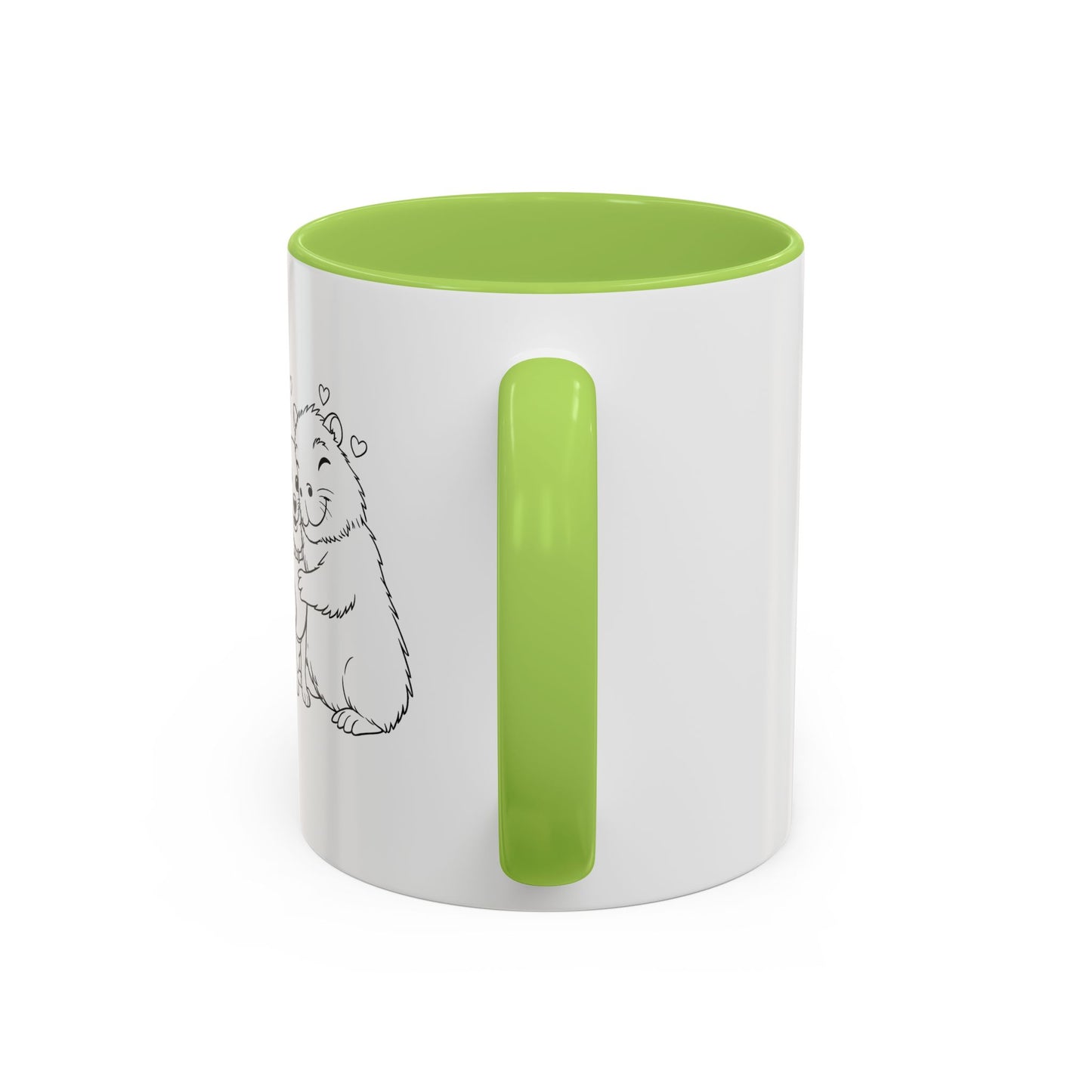 Dog, Capibara, Beaver Hug Accent Coffee Mug – Cute Pet Lover Gift (11/15 oz)