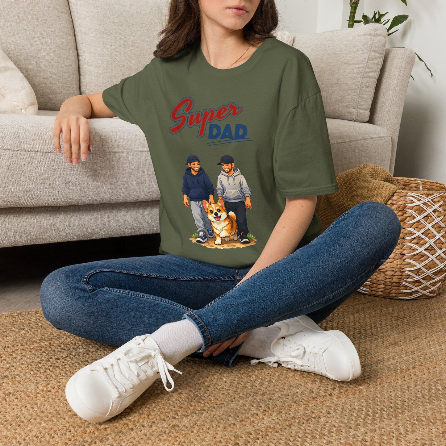 Super Dad Dog T-Shirt — Father & Son Dog Lover Tee Gay