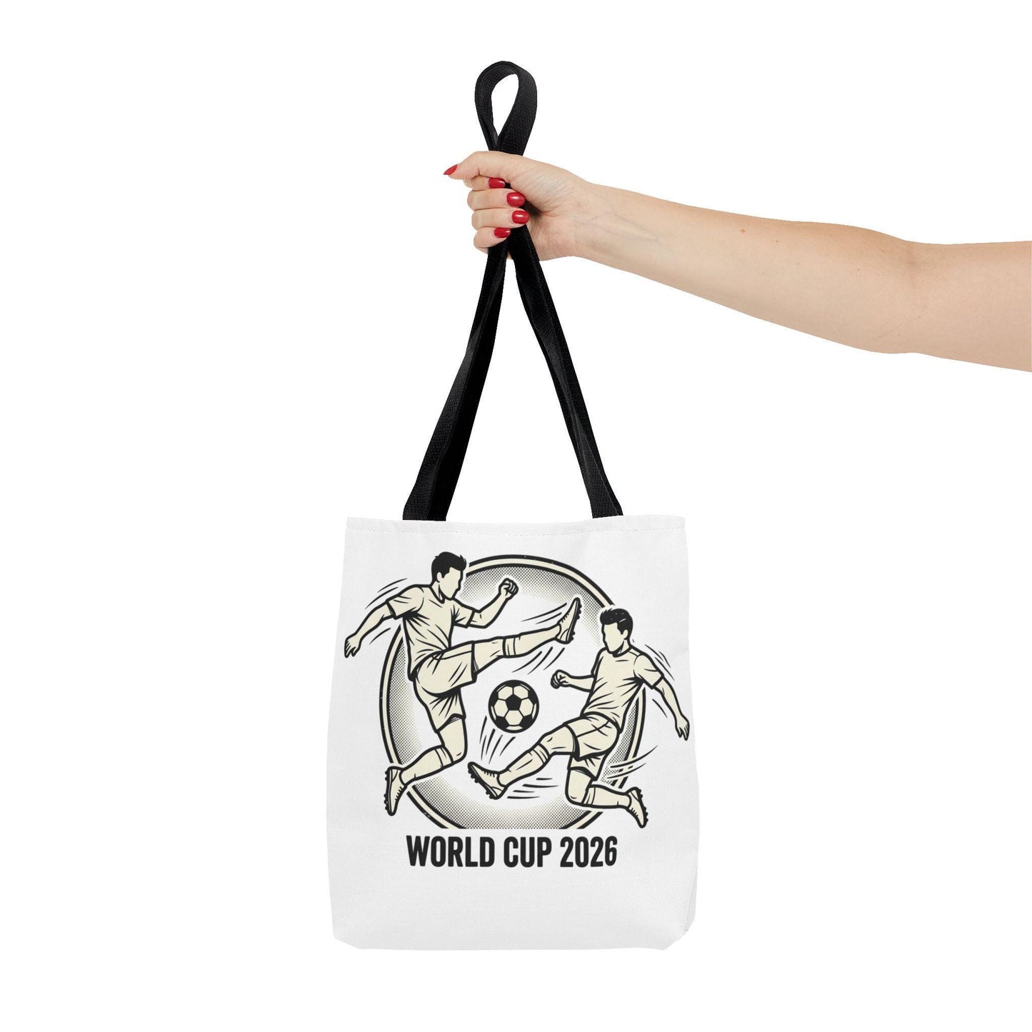 World Cup 2026 Soccer Tote Bag — Vintage Football Players AOP Reusable Bag