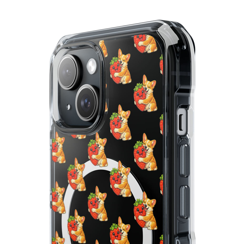 Clear Magnetic Dog Strawberry Case
