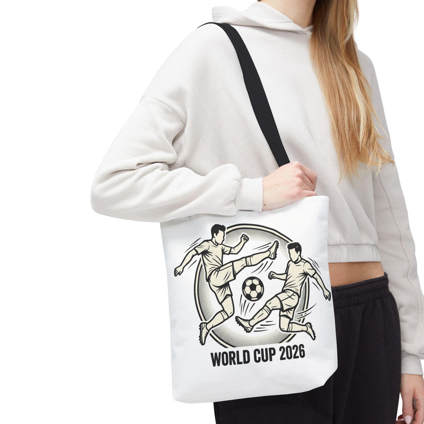 World Cup 2026 Soccer Tote Bag — Vintage Football Players AOP Reusable Bag
