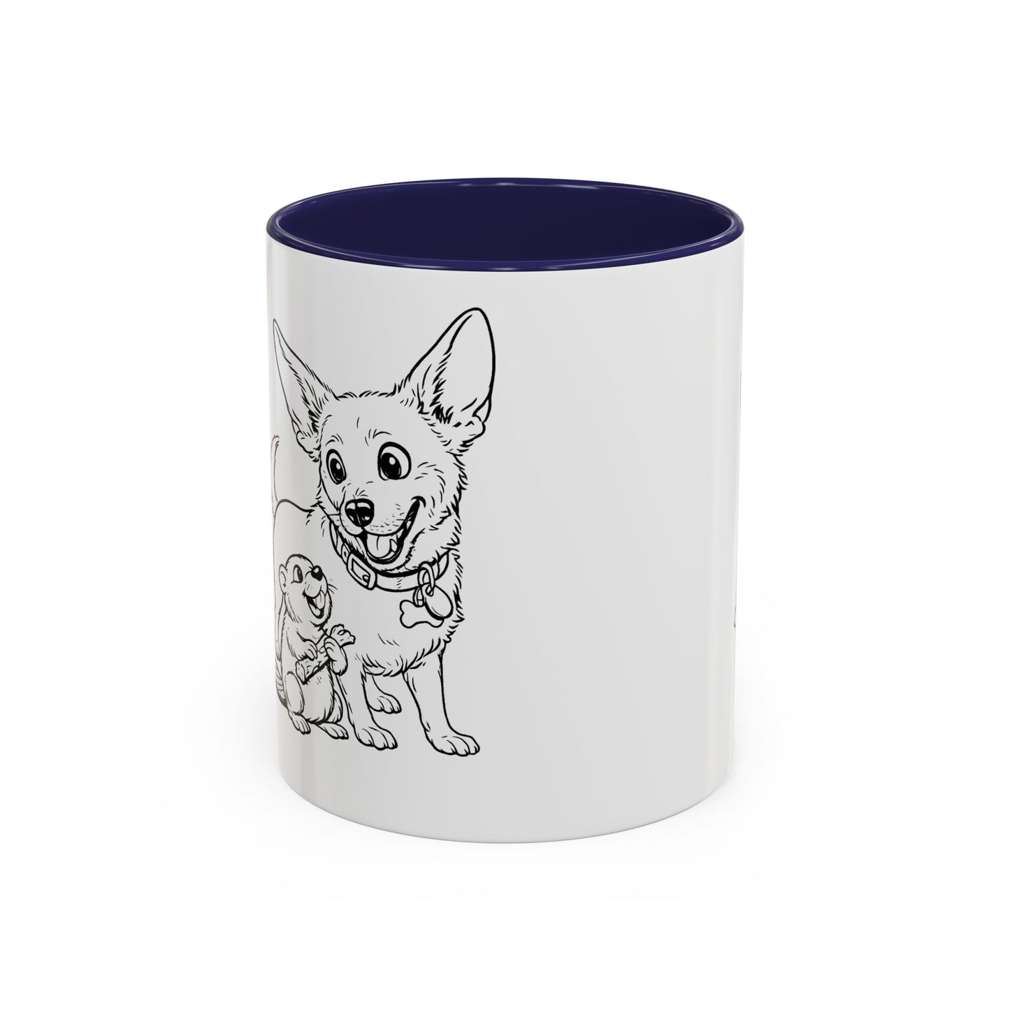 Dog, Capibara, Beaver Hug Accent Coffee Mug – Cute Pet Lover Gift (11/15 oz)