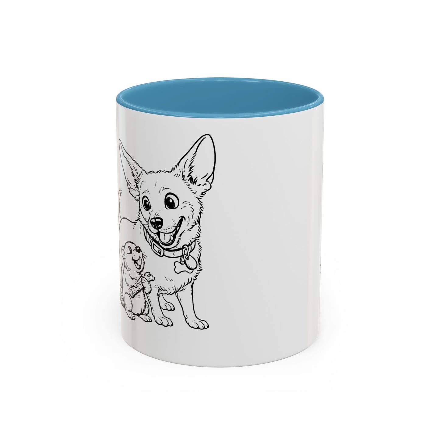 Dog, Capibara, Beaver Hug Accent Coffee Mug – Cute Pet Lover Gift (11/15 oz)