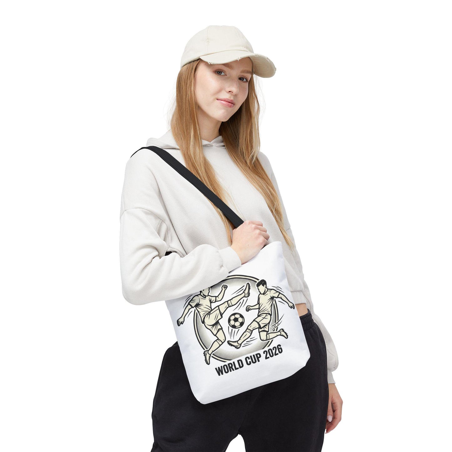 World Cup 2026 Soccer Tote Bag — Vintage Football Players AOP Reusable Bag