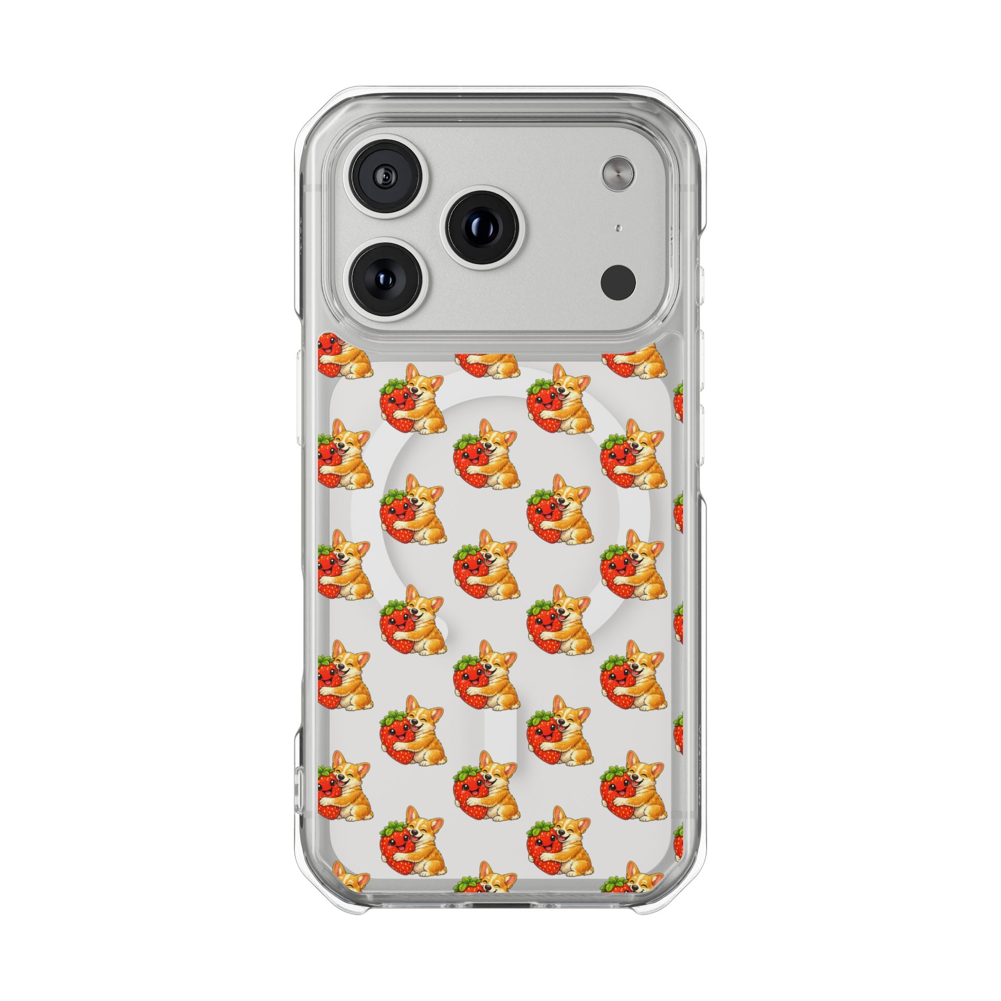 Clear Magnetic Dog Strawberry Case