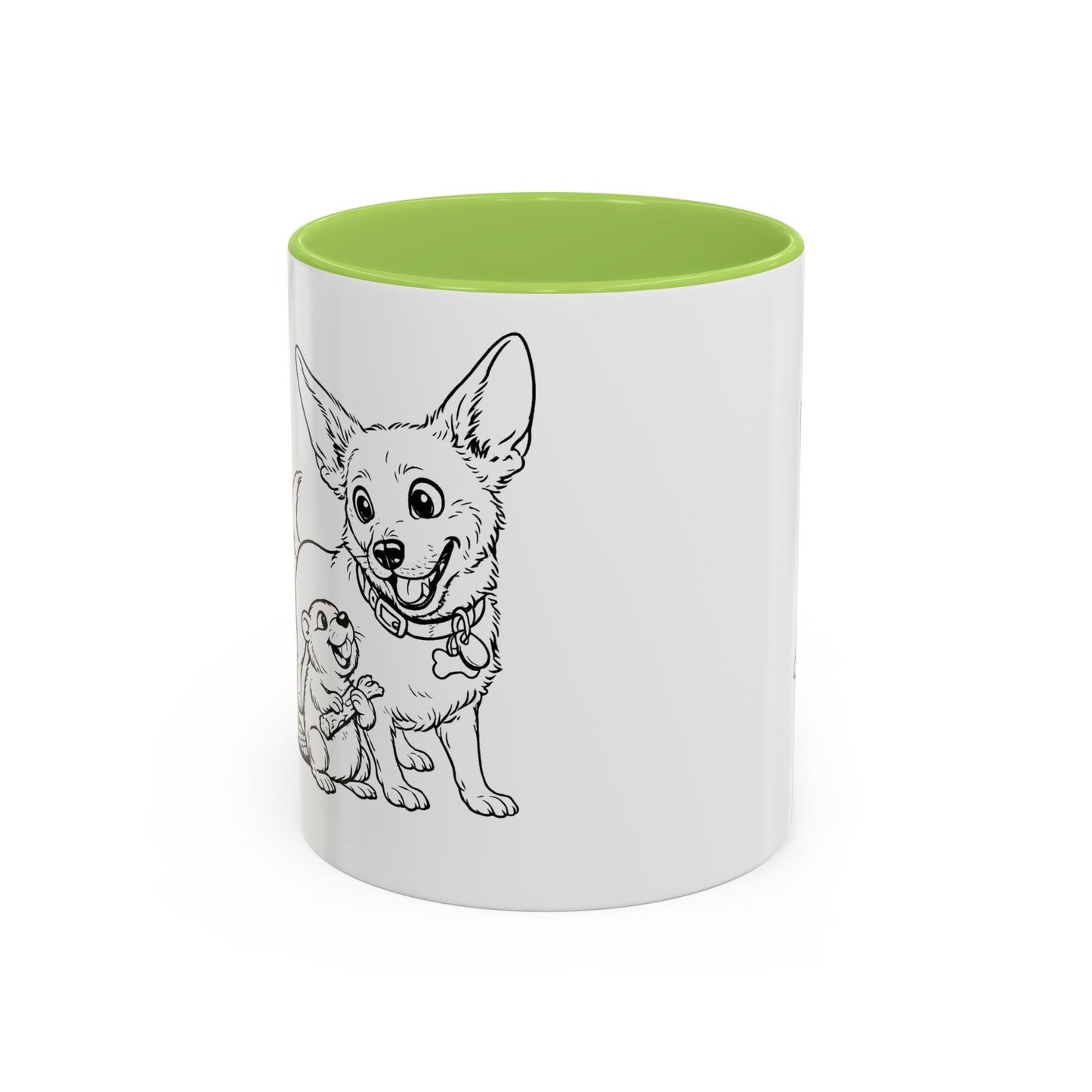 Dog, Capibara, Beaver Hug Accent Coffee Mug – Cute Pet Lover Gift (11/15 oz)