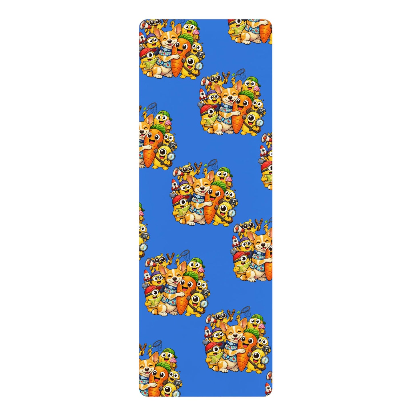 Cartoon Veggie Crew Rubber Yoga Mat — Non-Slip Exercise Mat for Kids & Families Dog