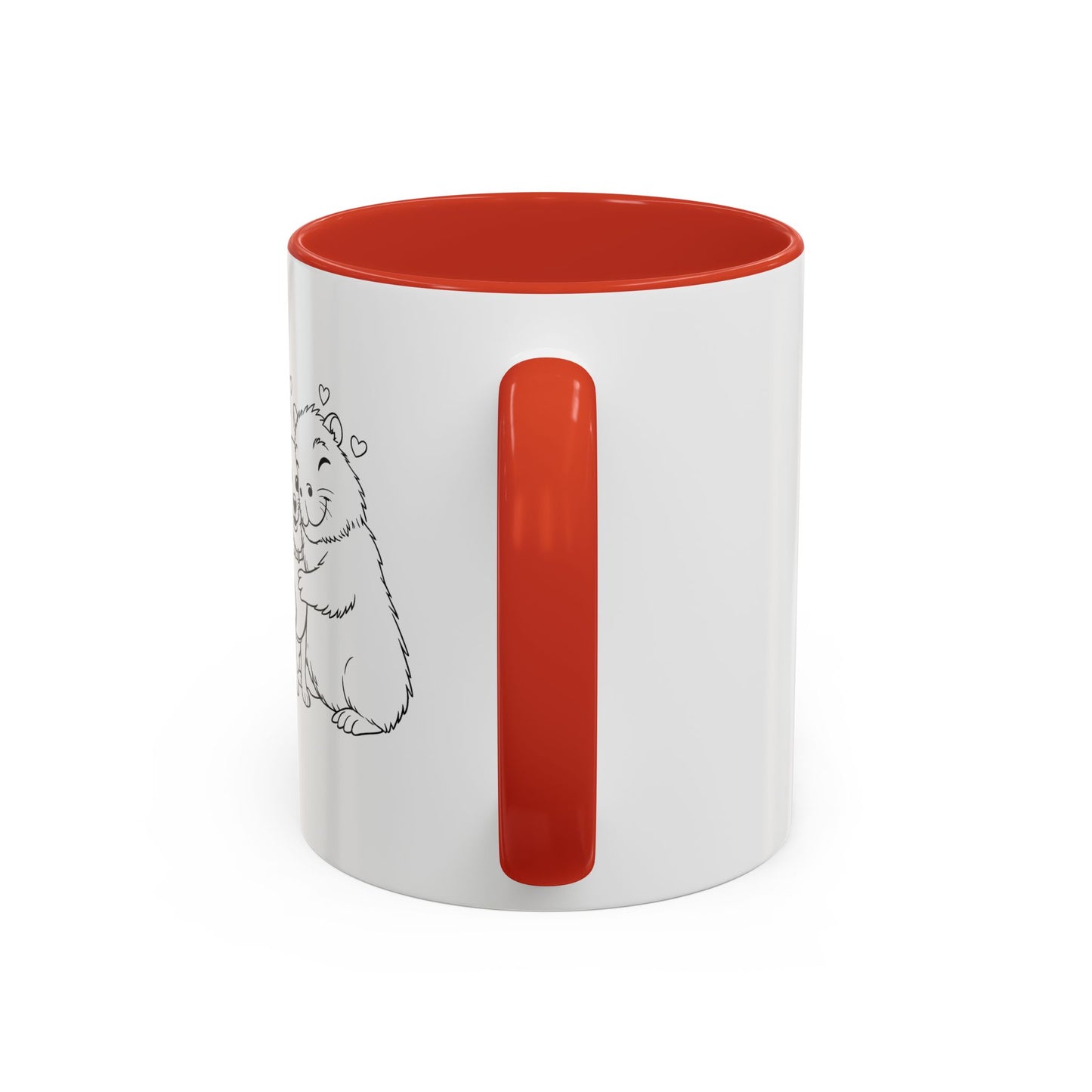 Dog, Capibara, Beaver Hug Accent Coffee Mug – Cute Pet Lover Gift (11/15 oz)