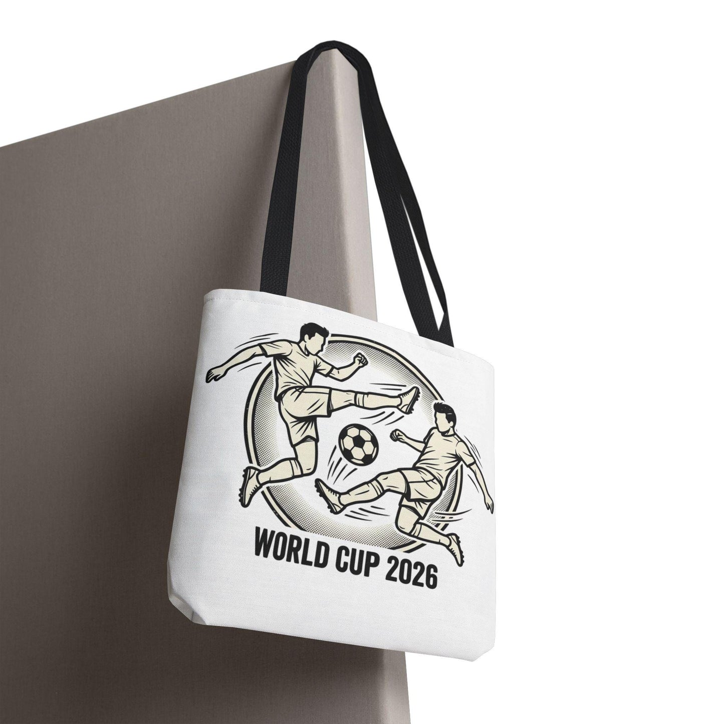 World Cup 2026 Soccer Tote Bag — Vintage Football Players AOP Reusable Bag