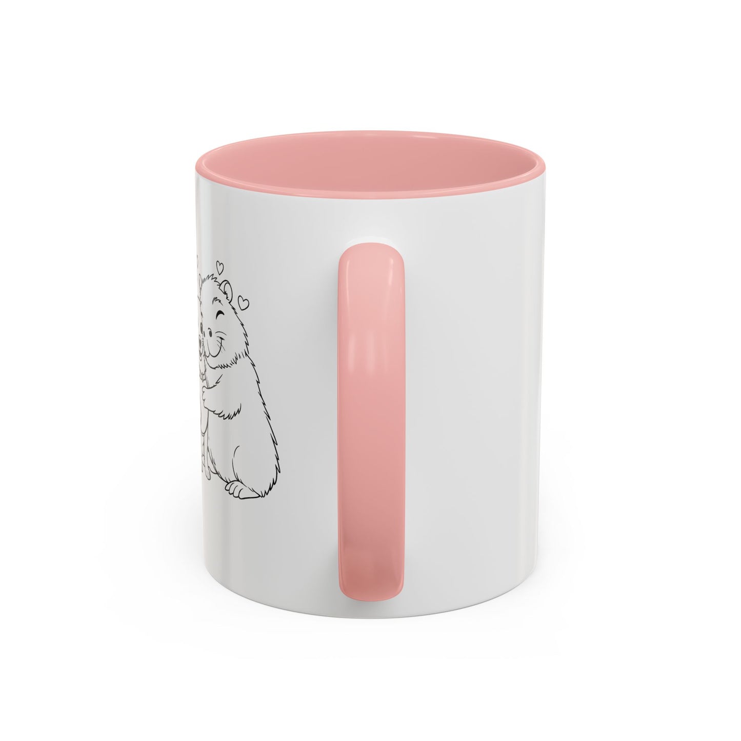 Dog, Capibara, Beaver Hug Accent Coffee Mug – Cute Pet Lover Gift (11/15 oz)