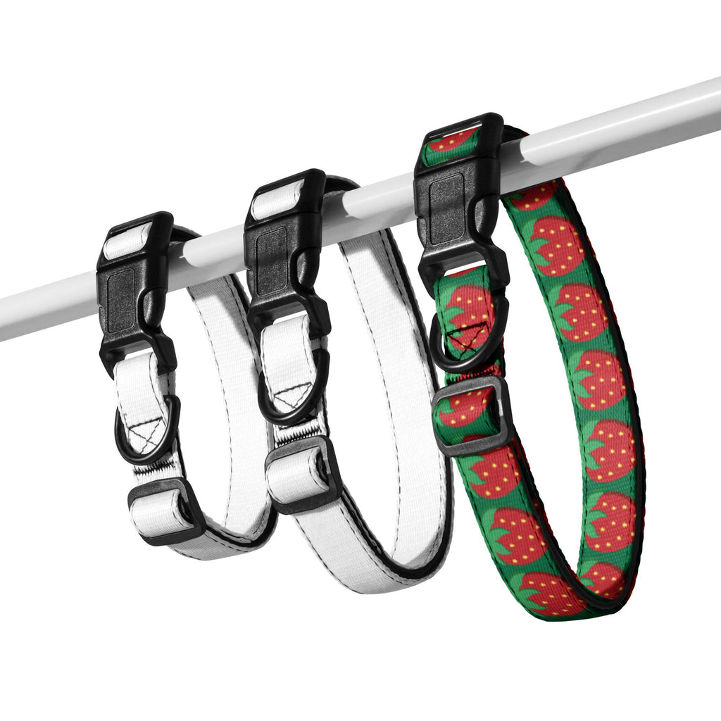 {Strawberry pet collar with cute fruit pattern design.}
{Adjustable pet collar featuring a playful strawberry print.}
{Cute strawberry dog collar with durable buckle closure.}
{Strawberry print pet collar for dogs and cats.}
{Adjustable strawberry collar with sturdy metal D-ring.}
{Lightweight pet collar with colorful strawberry pattern.}
{Comfortable strawberry-themed collar for everyday pet wear.}
{Durable strawberry pet collar for daily walks and adventures.}
{Cute fruit-pattern pet collar with a