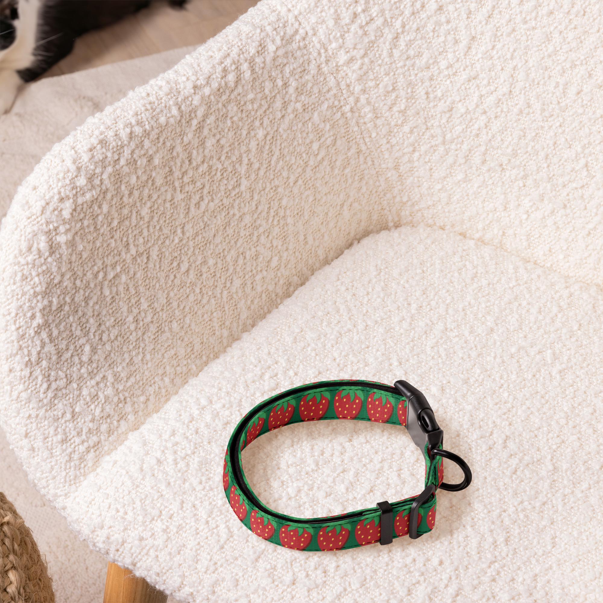 {Strawberry pet collar with cute fruit pattern design.}
{Adjustable pet collar featuring a playful strawberry print.}
{Cute strawberry dog collar with durable buckle closure.}
{Strawberry print pet collar for dogs and cats.}
{Adjustable strawberry collar with sturdy metal D-ring.}
{Lightweight pet collar with colorful strawberry pattern.}
{Comfortable strawberry-themed collar for everyday pet wear.}
{Durable strawberry pet collar for daily walks and adventures.}
{Cute fruit-pattern pet collar with a