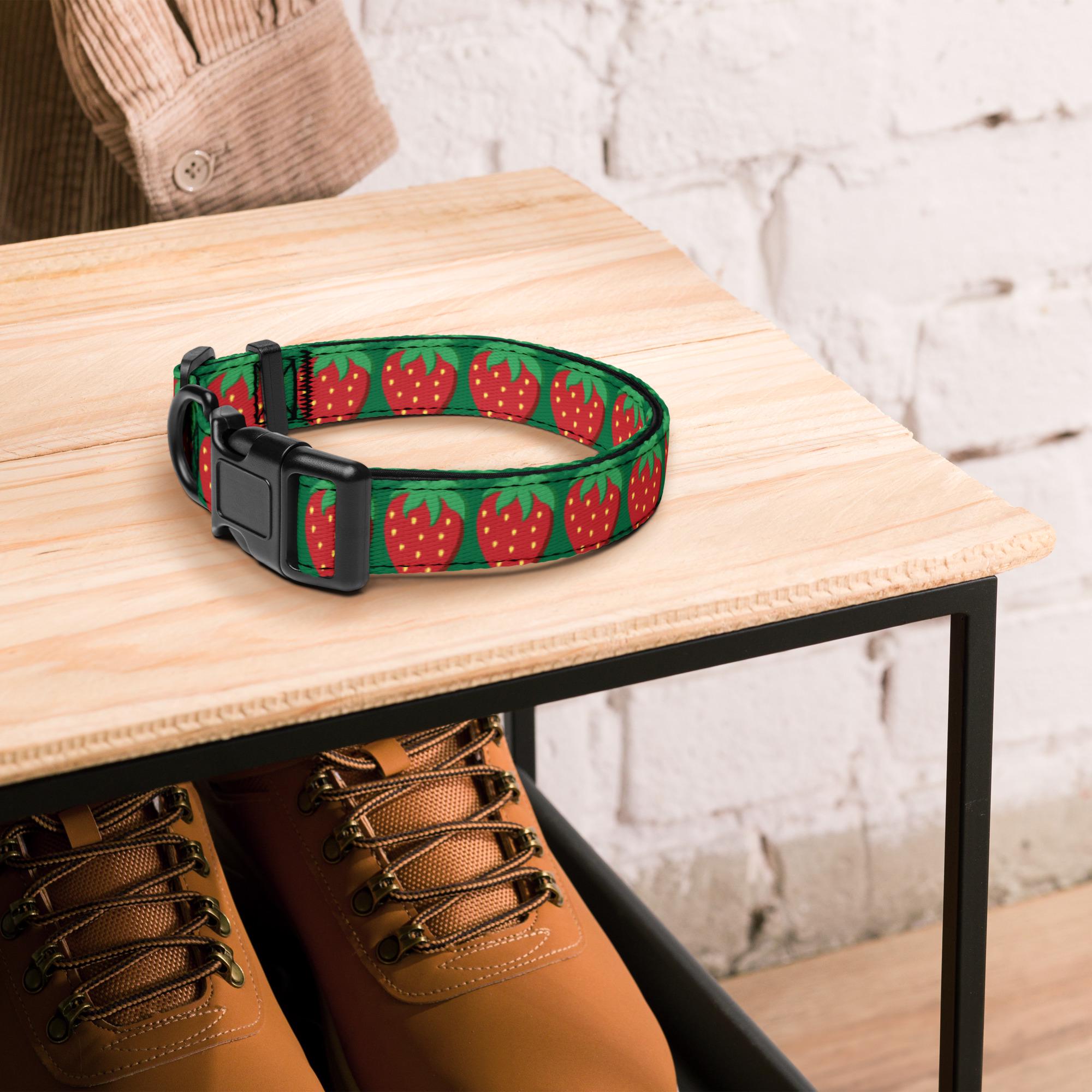{Strawberry pet collar with cute fruit pattern design.}
{Adjustable pet collar featuring a playful strawberry print.}
{Cute strawberry dog collar with durable buckle closure.}
{.}
{Adjustable strawberry collar with sturdy metal D-ring.}
{Lightweight pet collar with colorful strawberry pattern.}
{Comfortable strawberry-themed collar for everyday pet wear.}
{Durable strawberry pet collar for daily walks and adventures.}
{Cute fruit-pattern pet collar with a